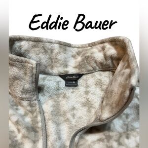 Eddie Bauer women’s size medium Taupe Patterned Fleece Jacket